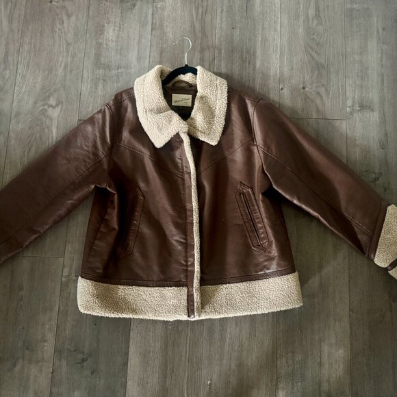 🧥 Universal Thread Faux Leather Sherpa Aviator Jacket | XXL - Picture 8 of 9